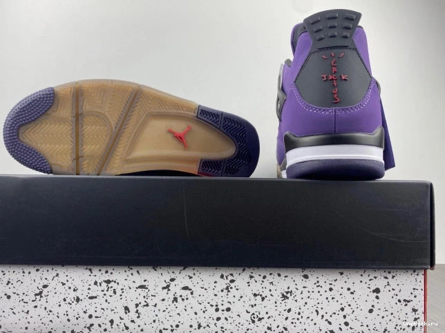One Kick Jordan and LN4 Family) 766296 Retro 4 Purple (Friends Travis Scott 0713